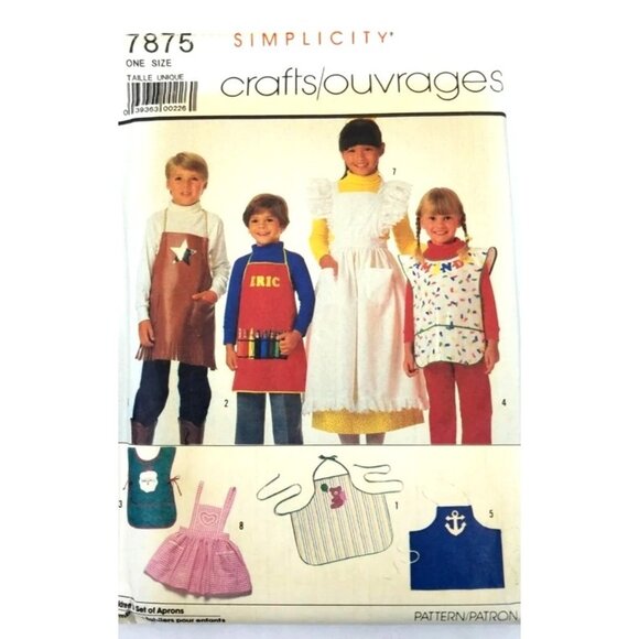 Simplicity 7875 Kids Apron Sewing Pattern One Size - Picture 1 of 2
